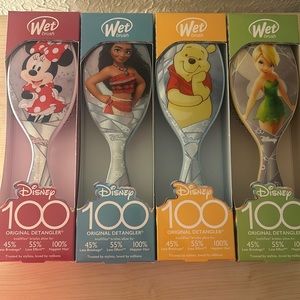 Wet brushes from the Disney 100 series you can use on wet or dry hair